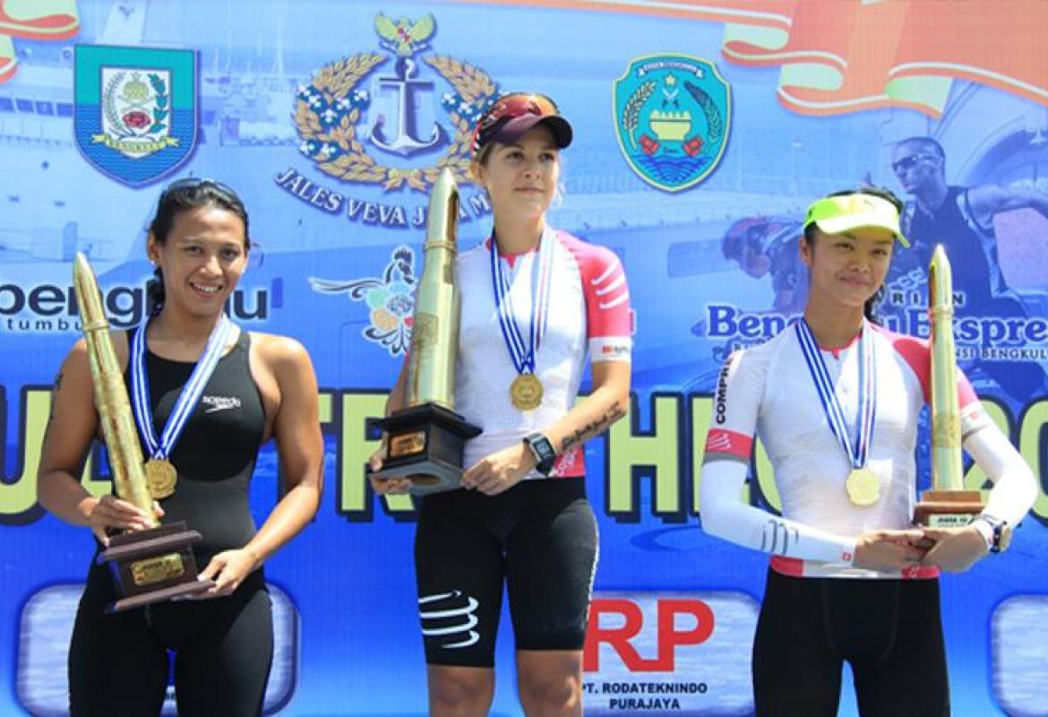 Juara 1,2, dan 3 Bengkulu Triathlon 2017 kategori Sprint Distance